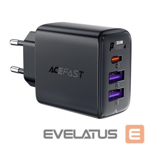 Adapter Acefast  Acefast A57 PD 35W GaN charger 2 x USB-A + USB-C with 3 ports - black 