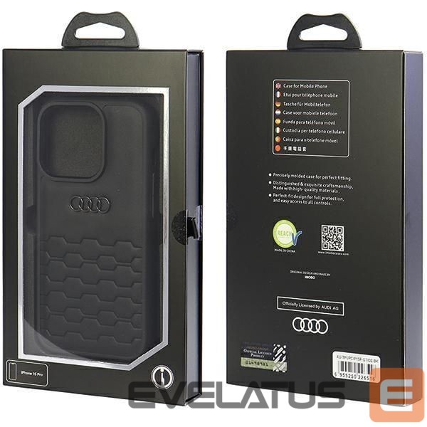 Back panel cover Audi Audi GT Synthetic Leather case for iPhone 15 Pro - black