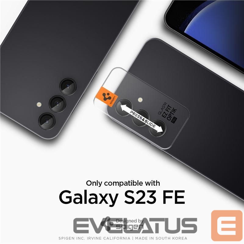 Back panel cover Spigen Spigen Glas.tR EZ Fit Optik Camera Protector for Samsung Galaxy S23 FE - Black 2 pcs.