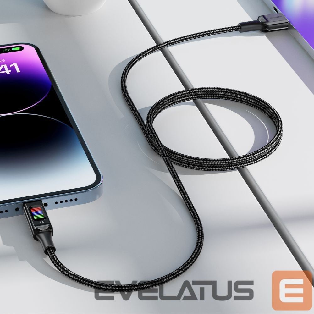 Cable Acefast Acefast C7-04 USB-A USB-C 60W 1.2m cable with display - black