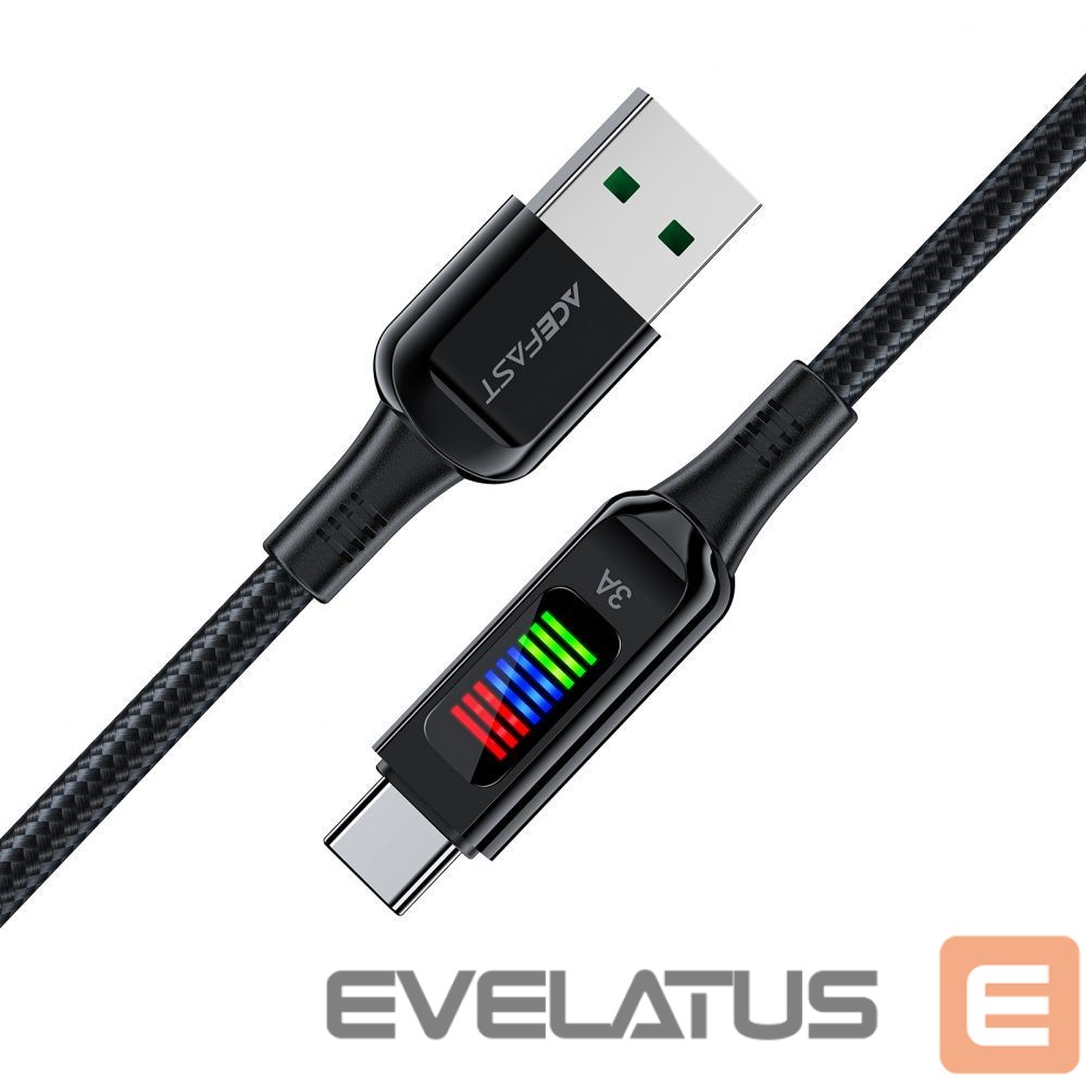 Cable Acefast Acefast C7-04 USB-A USB-C 60W 1.2m cable with display - black