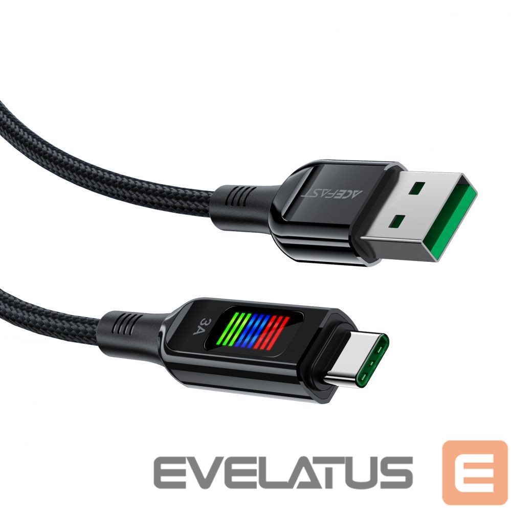 Cable Acefast Acefast C7-04 USB-A USB-C 60W 1.2m cable with display - black