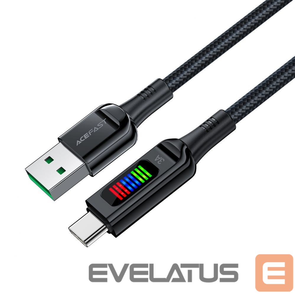 Cable Acefast Acefast C7-04 USB-A USB-C 60W 1.2m cable with display - black