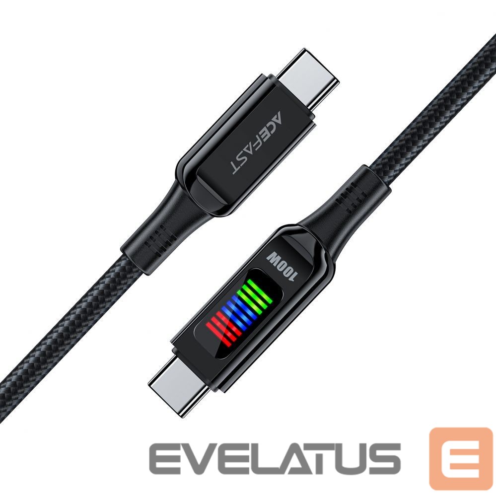 Cable Acefast Acefast C7-03 USB-C USB-C 100W 1.2m cable with display - black