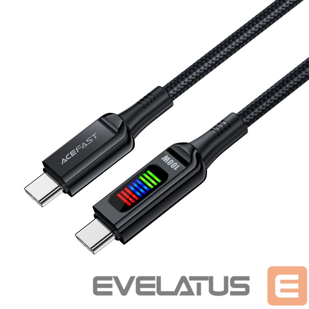 Cable Acefast Acefast C7-03 USB-C USB-C 100W 1.2m cable with display - black