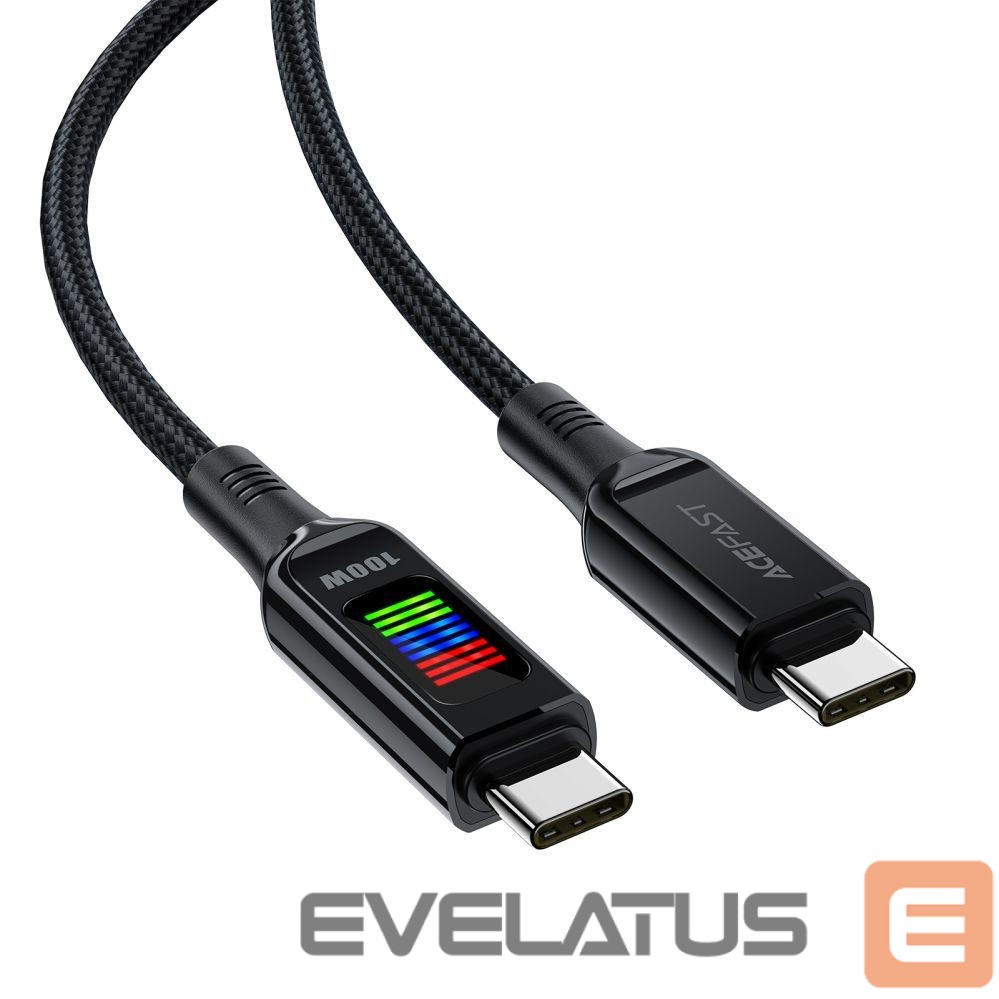 Cable Acefast Acefast C7-03 USB-C USB-C 100W 1.2m cable with display - black