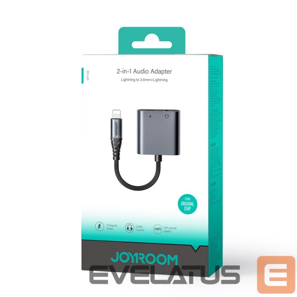 Adapter Joyroom Joyroom SY-L01 Lightning to Lightning / 3.5 mm mini jack DAC adapter 2in1 - black
