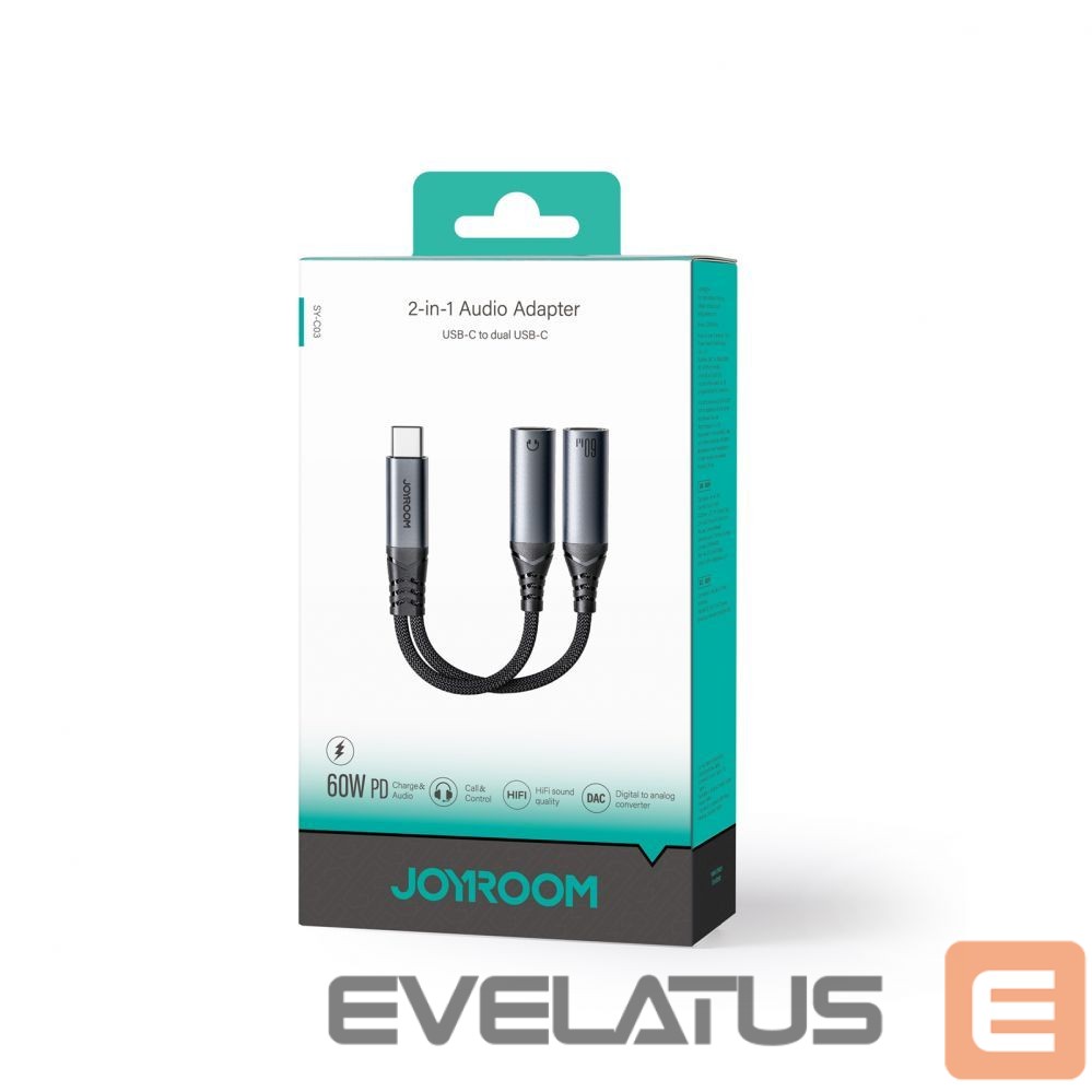 Adapter Joyroom Joyroom SY-C03 USB-C to 2x USB-C 2in1 DAC adapter - black