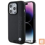 Back panel cover BMW  BMW Leather Textured & Stripe case for iPhone 15 Pro - black 