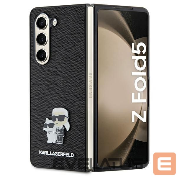 Back panel cover Karl Lagerfeld Karl Lagerfeld Saffiano Karl&Choupette Pin case for Samsung Galaxy Z Fold 5 - black