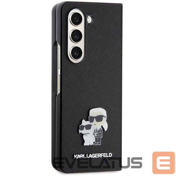 Back panel cover Karl Lagerfeld Karl Lagerfeld Saffiano Karl&Choupette Pin case for Samsung Galaxy Z Fold 5 - black
