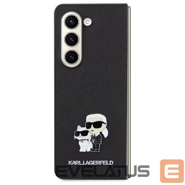 Back panel cover Karl Lagerfeld Karl Lagerfeld Saffiano Karl&Choupette Pin case for Samsung Galaxy Z Fold 5 - black