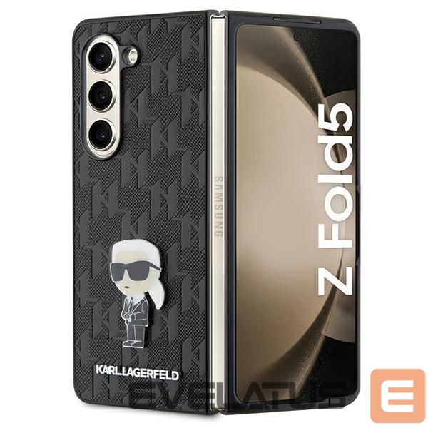 Back panel cover Karl Lagerfeld Karl Lagerfeld Saffiano Monogram Ikonik Pin case for Samsung Galaxy Z Fold 5 - black