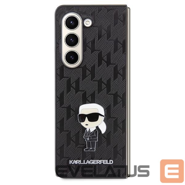 Back panel cover Karl Lagerfeld Karl Lagerfeld Saffiano Monogram Ikonik Pin case for Samsung Galaxy Z Fold 5 - black