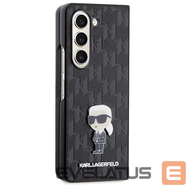 Back panel cover Karl Lagerfeld Karl Lagerfeld Saffiano Monogram Ikonik Pin case for Samsung Galaxy Z Fold 5 - black