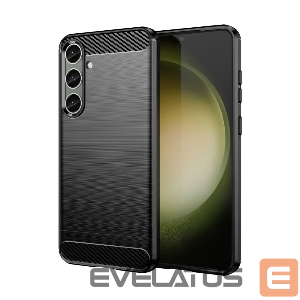Back panel cover Hurtel Case for Carbon Case Samsung Galaxy S24+ flexible silicone carbon cover - black