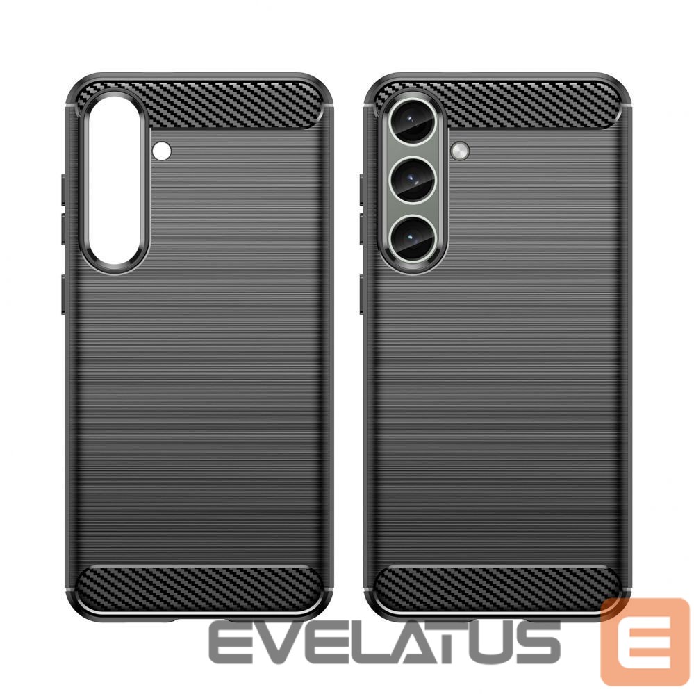 Back panel cover Hurtel Case for Carbon Case Samsung Galaxy S24+ flexible silicone carbon cover - black