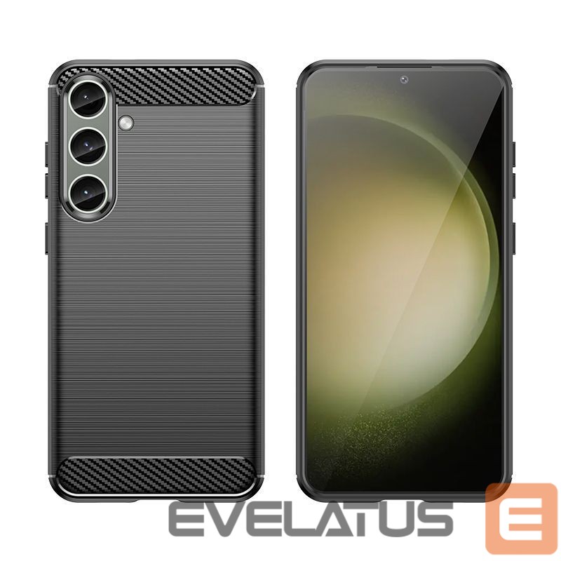 Back panel cover Hurtel Case for Carbon Case Samsung Galaxy S24+ flexible silicone carbon cover - black
