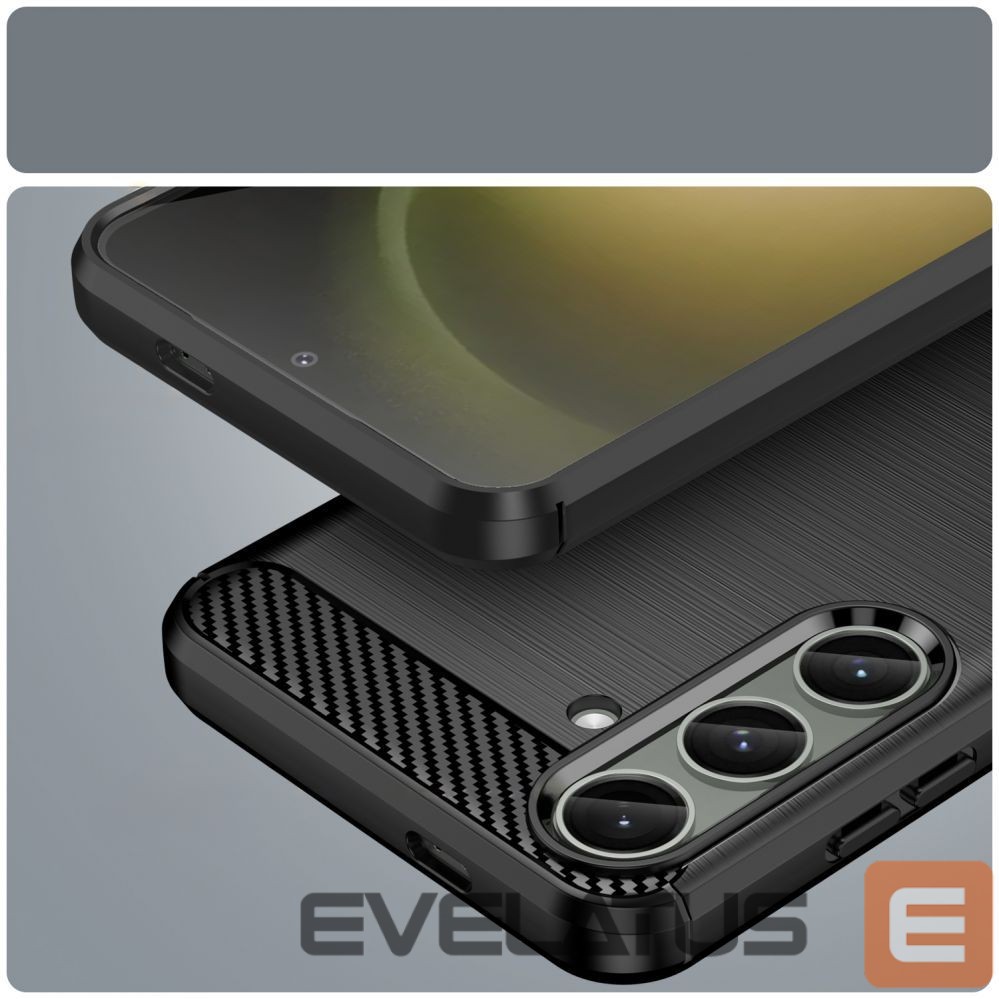 Back panel cover Hurtel Case for Carbon Case Samsung Galaxy S24+ flexible silicone carbon cover - black