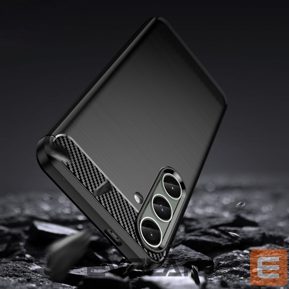 Back panel cover Hurtel Case for Carbon Case Samsung Galaxy S24+ flexible silicone carbon cover - black