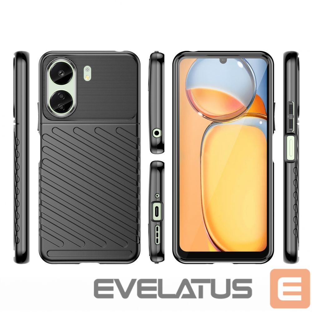 Back panel cover Hurtel Thunder Case armored case for Xiaomi Redmi 13c - black