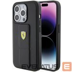 Back panel cover Ferrari  Ferrari Grip Stand Metal Logo case for iPhone 15 Pro Max - black 