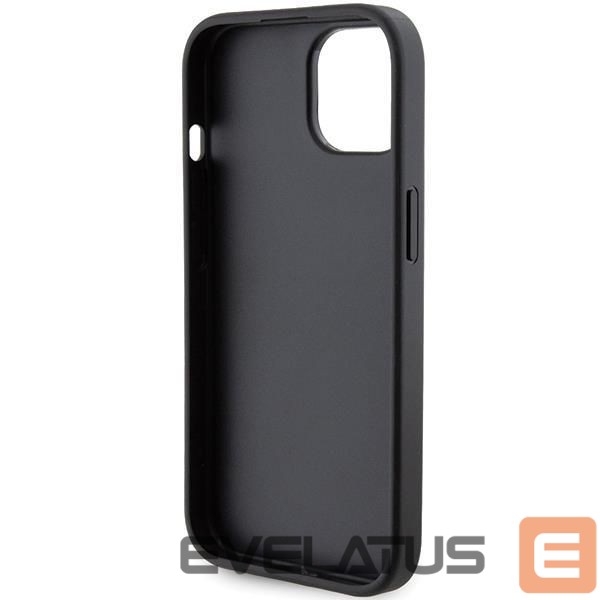 Back panel cover Karl Lagerfeld Karl Lagerfeld Gripstand Saffiano Choupette Pins case for iPhone 15 - black