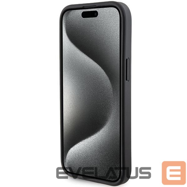 Back panel cover Karl Lagerfeld Karl Lagerfeld Gripstand Saffiano Choupette Pins case for iPhone 15 - black