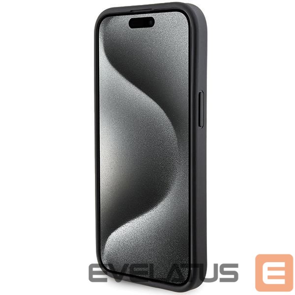 Back panel cover Karl Lagerfeld Karl Lagerfeld Gripstand Saffiano Karl&Choupette Pins case for iPhone 15 - black
