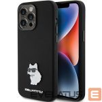 Back panel cover Karl Lagerfeld  Karl Lagerfeld Silicone Choupette Metal Pin case for iPhone 15 Pro Max - black 