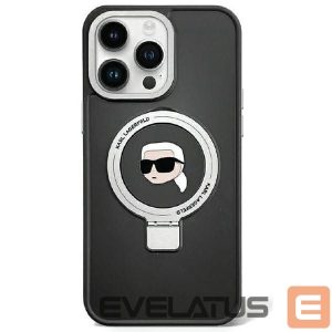 Back panel cover Karl Lagerfeld  Karl Lagerfeld Ring Stand Karl Head MagSafe Case for iPhone 15 Plus / 14 Plus - Black 