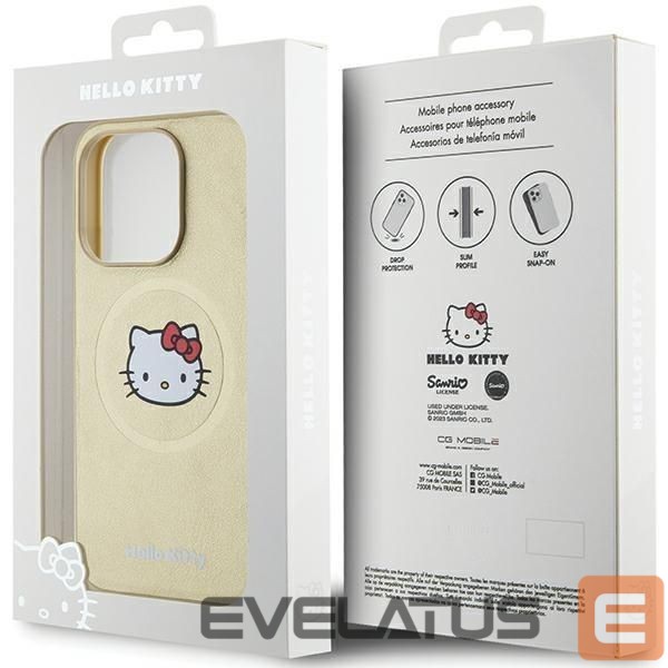 Back panel cover Hello Kitty Hello Kitty Leather Kitty Head MagSafe case for iPhone 13 Pro / 13 - gold
