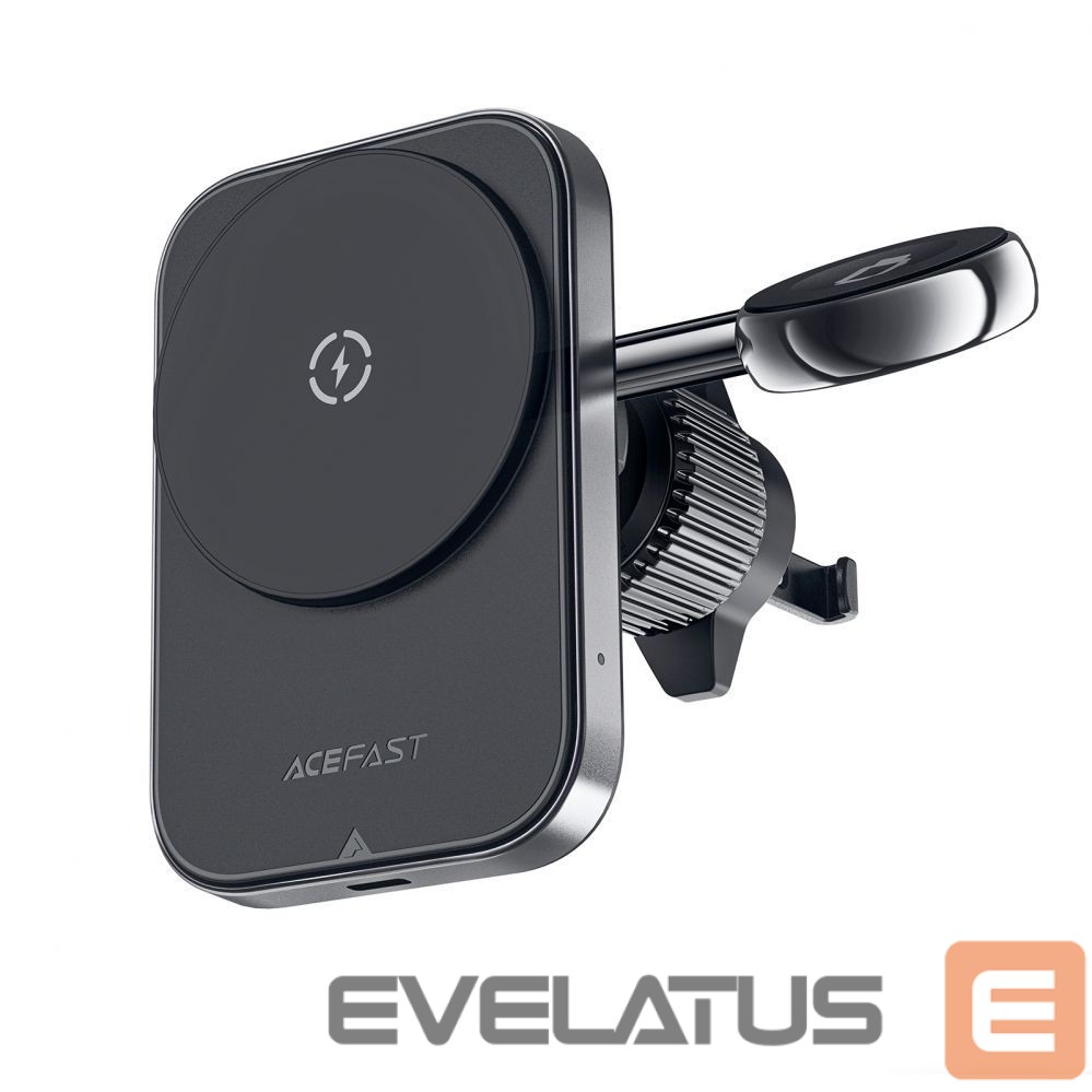 Adapter Acefast Acefast D18 car holder with MagSafe / Qi inductive charger + USB-A USB-C cable - black