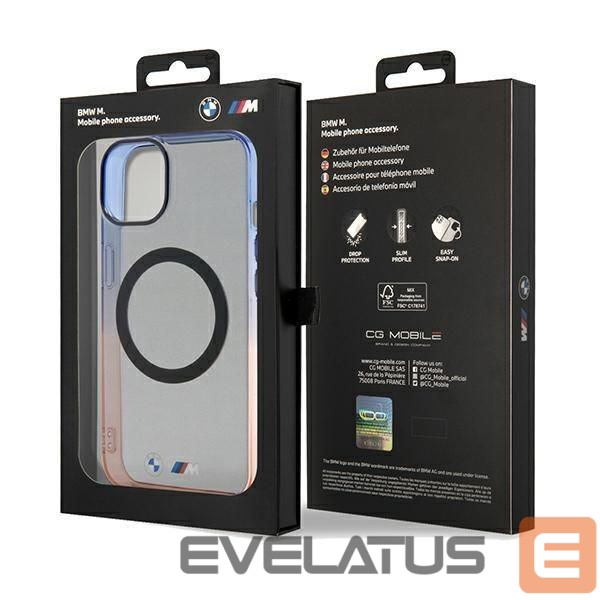 Back panel cover BMW BMW Gradient Bumper MagSafe Case for iPhone 15 Plus / 14 Plus - Gray