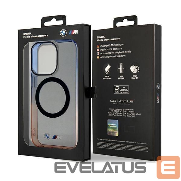 Back panel cover BMW BMW Gradient Bumper MagSafe case for iPhone 15 Pro Max - gray