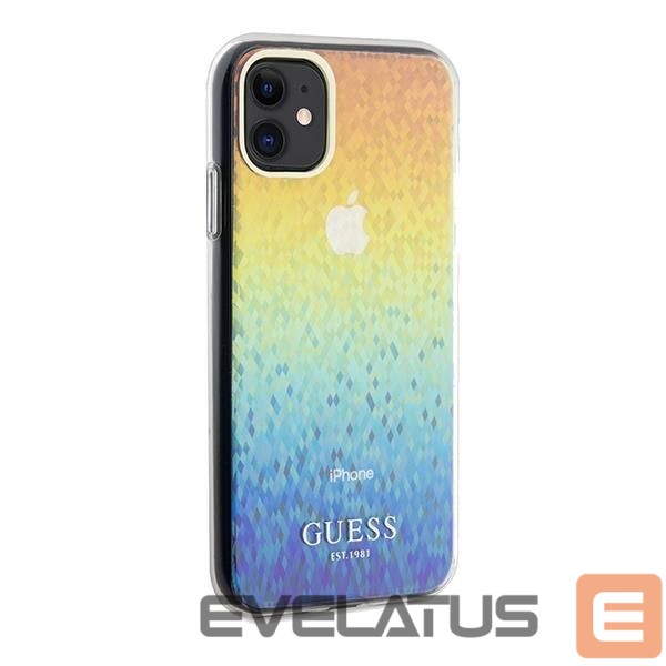 Back panel cover Guess Guess IML Faceted Mirror Disco Iridescent case for iPhone 11 / Xr - multicolor