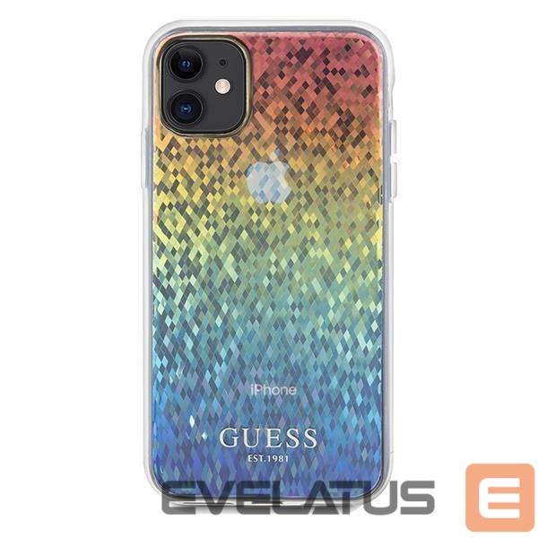 Back panel cover Guess Guess IML Faceted Mirror Disco Iridescent case for iPhone 11 / Xr - multicolor