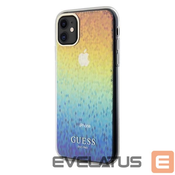 Back panel cover Guess Guess IML Faceted Mirror Disco Iridescent case for iPhone 11 / Xr - multicolor