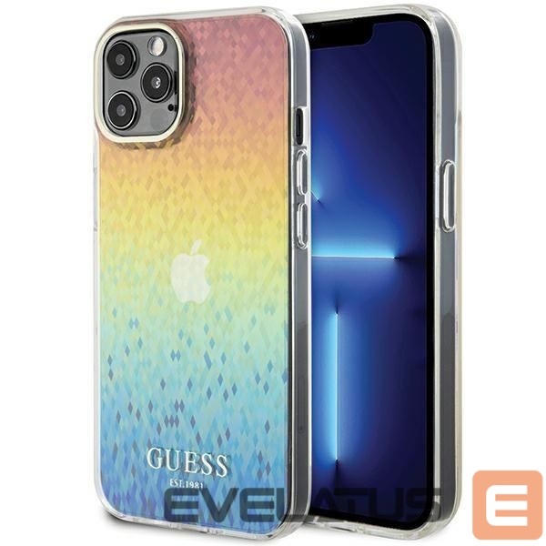 Back panel cover Guess Guess IML Faceted Mirror Disco Iridescent case for iPhone 12/12 Pro - multicolor