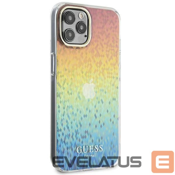 Back panel cover Guess Guess IML Faceted Mirror Disco Iridescent case for iPhone 12/12 Pro - multicolor