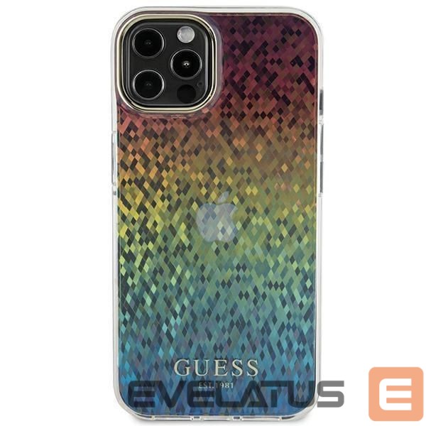 Back panel cover Guess Guess IML Faceted Mirror Disco Iridescent case for iPhone 12/12 Pro - multicolor