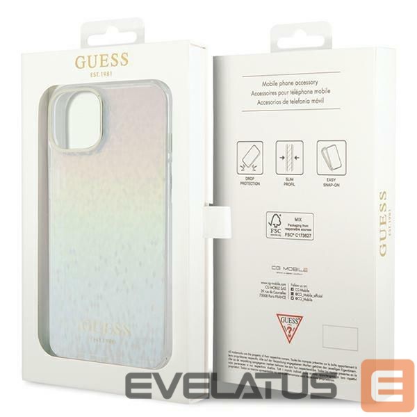 Back panel cover Guess Guess IML Faceted Mirror Disco Iridescent case for iPhone 12/12 Pro - multicolor