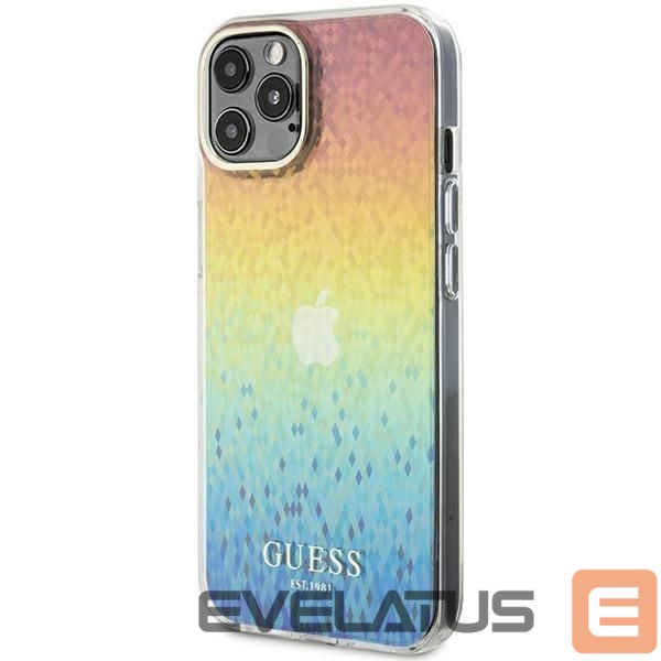 Back panel cover Guess Guess IML Faceted Mirror Disco Iridescent case for iPhone 12/12 Pro - multicolor