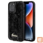 Back panel cover Guess  Guess Sequin Script Metal case for iPhone 12/12 Pro - black 