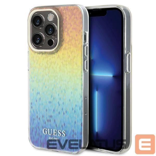 Back panel cover Guess Guess IML Faceted Mirror Disco Iridescent case for iPhone 14 Pro - multicolored