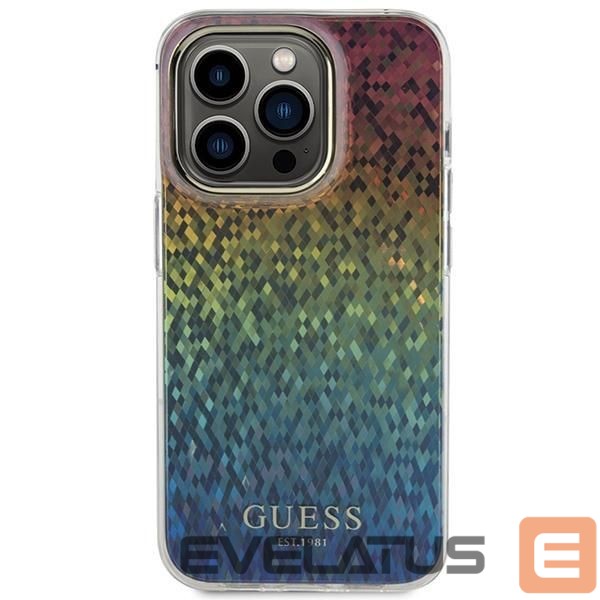 Back panel cover Guess Guess IML Faceted Mirror Disco Iridescent case for iPhone 14 Pro - multicolored