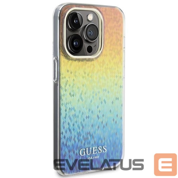 Back panel cover Guess Guess IML Faceted Mirror Disco Iridescent case for iPhone 14 Pro - multicolored