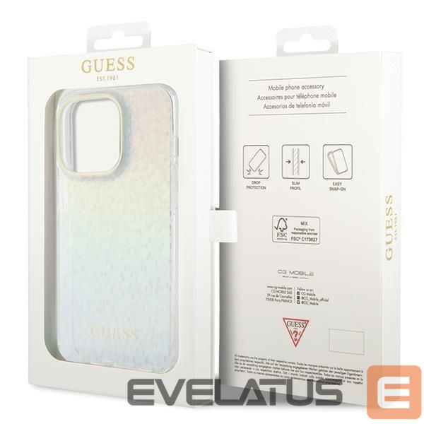 Back panel cover Guess Guess IML Faceted Mirror Disco Iridescent case for iPhone 14 Pro - multicolored