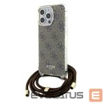 Back panel cover Guess  Guess Crossbody Cord 4G Print case for iPhone 15 Pro Max - brown 