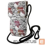 Back panel cover Hello Kitty  Hello Kitty Leather Tags Graffiti Cord bag - beige 